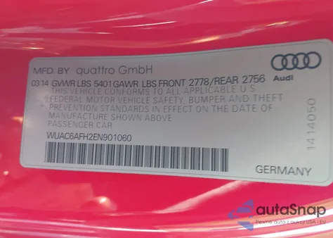 2014 Audi Rs 5 4.2 from USA, damaged, VIN WUAC6AFH2EN901060